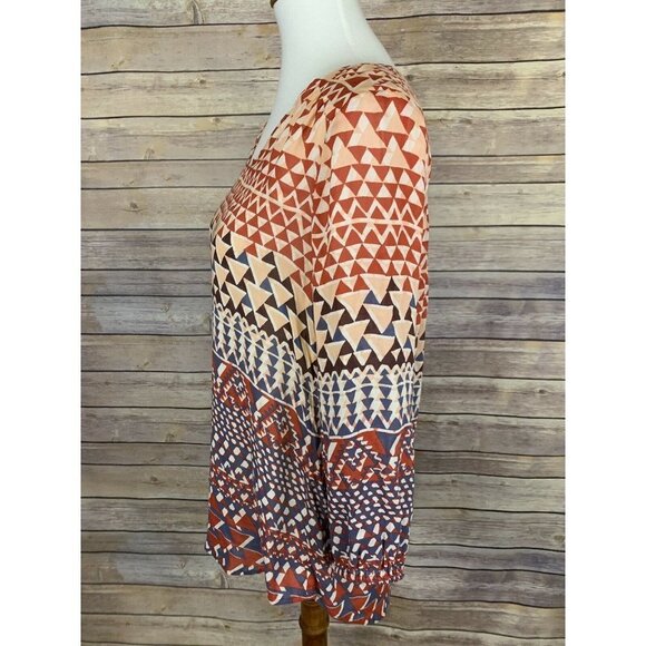 Lucky Brand Womens Small Blouse V Neck Keyhole - Picture 5 of 9